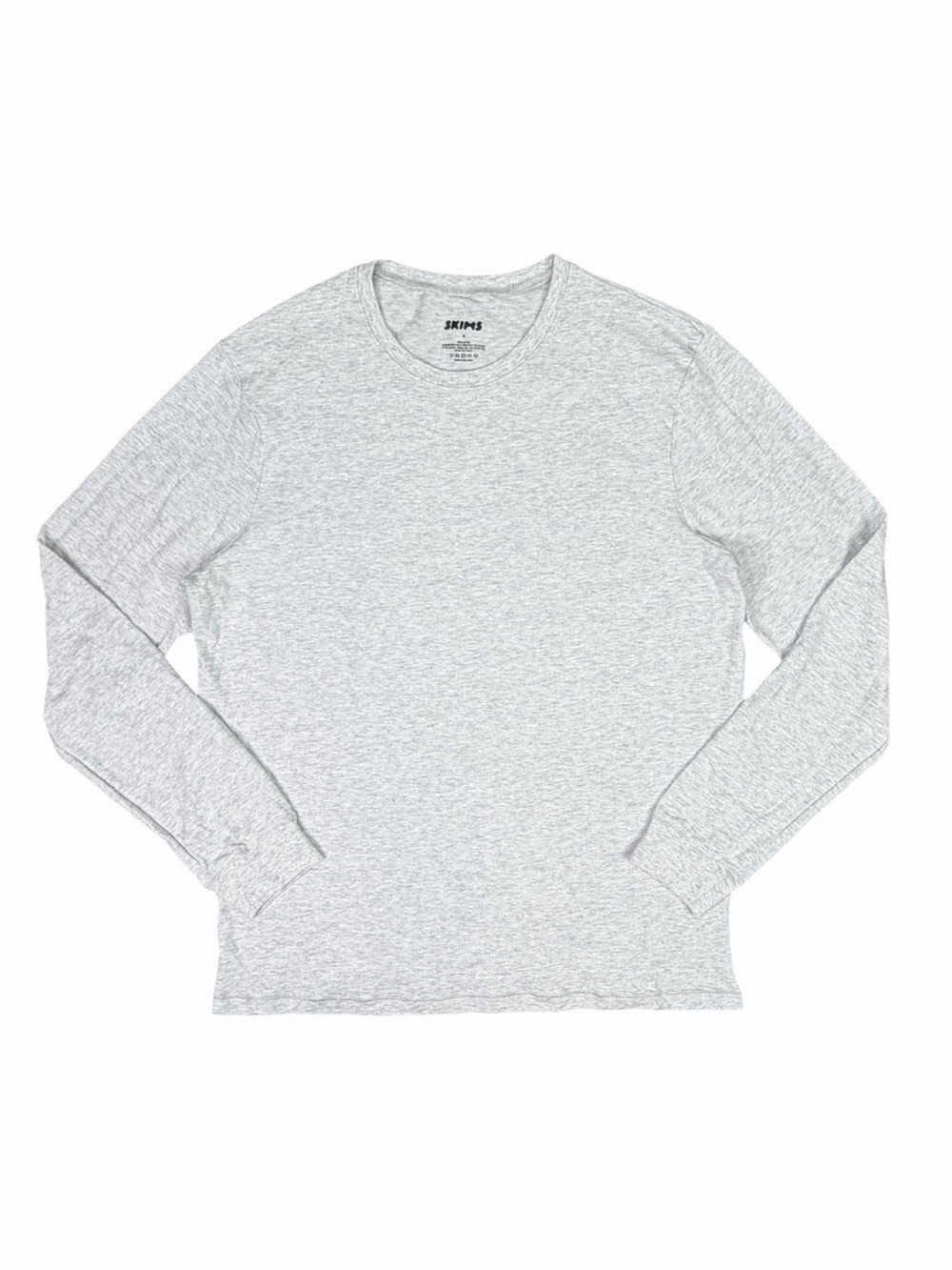 SKIMS Men’s Cotton Classic Long Sleeve T-Shirt - Size Medium - Lt Heather Gray